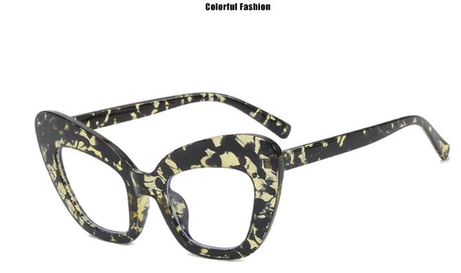 Anti-blue light large frame cat eye flat mirror
