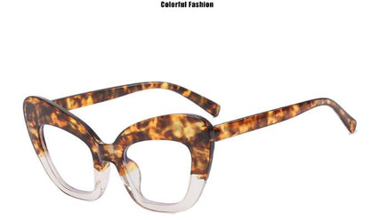 Anti-blue light large frame cat eye flat mirror