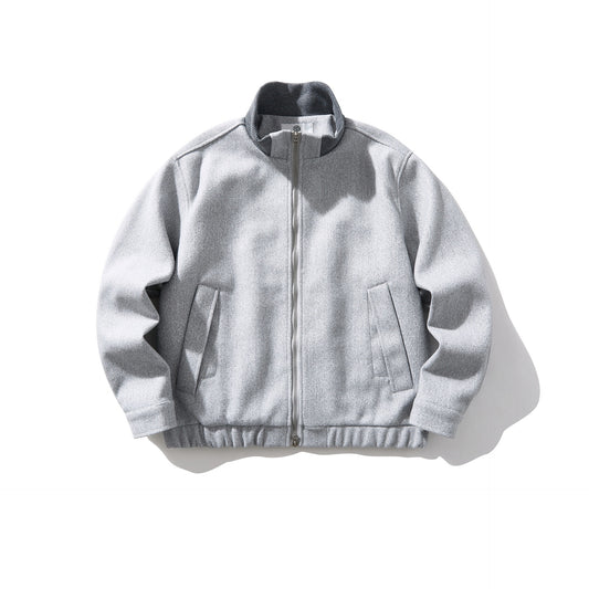Stand Collar Wool Blend Coat Men's Versatile Cuffed Commuter Jacket