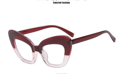 Anti-blue light large frame cat eye flat mirror