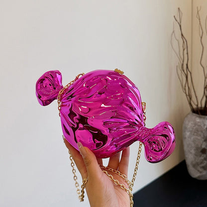 Fashion niche candy acrylic bag, forest style soft girl cute and versatile chain crossbody small round bag