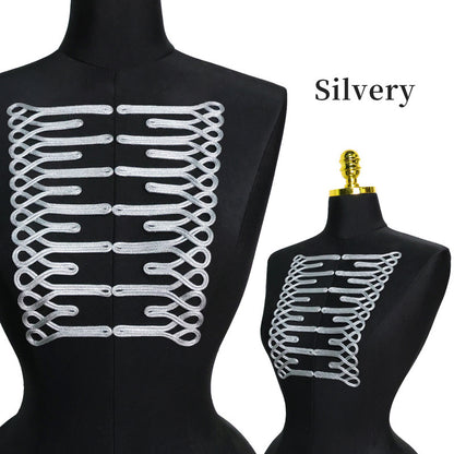 Gold Thread Chinese Knot Button, Trapezoid Frog Closure for Dancewear & Oriental Dress