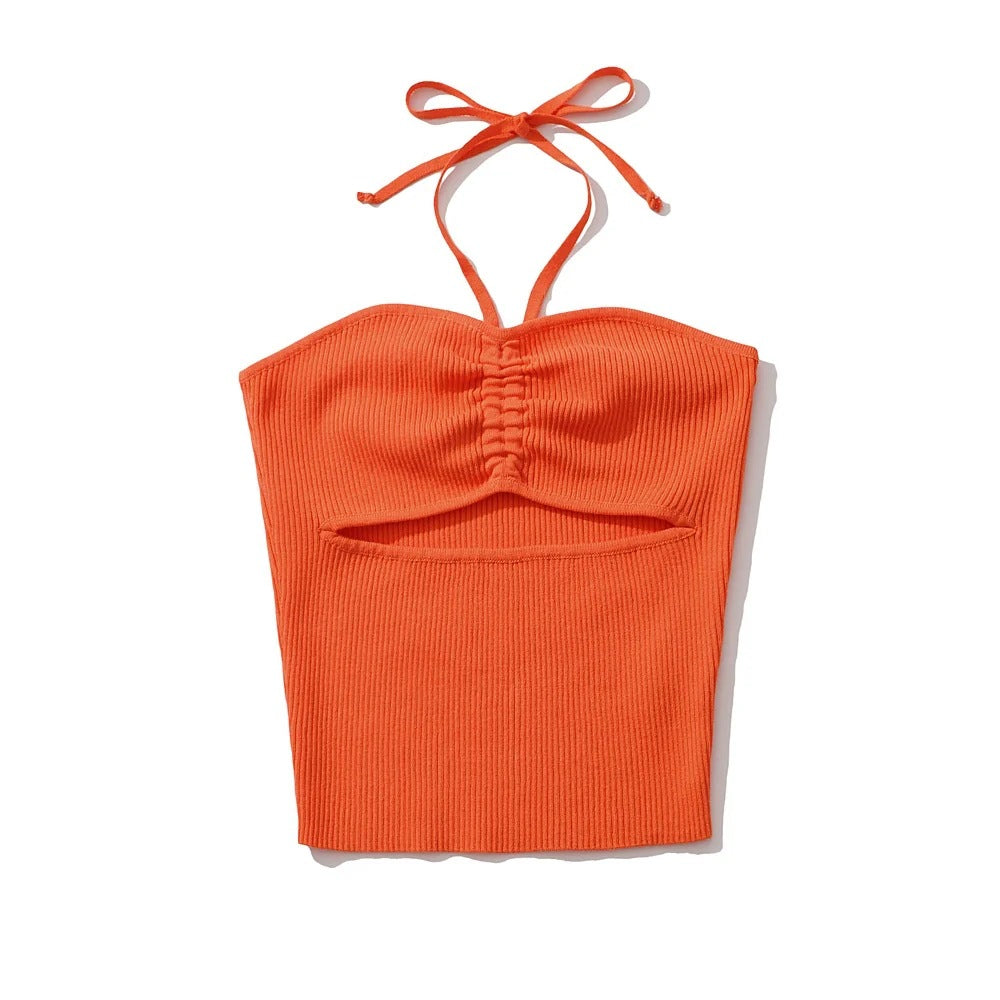 Flat neck hanging vest with camisole for women
