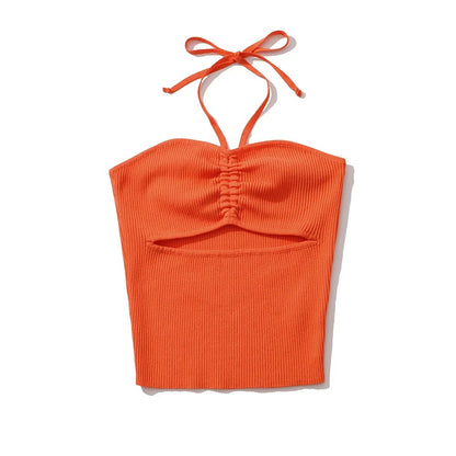 Flat neck hanging vest with camisole for women
