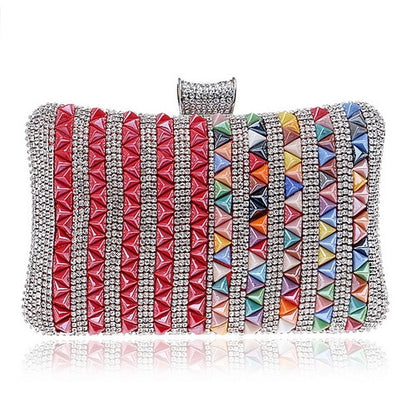Flower Candy Color Women Evening Bags Wedding Party Event Clutch Diamonds Metal Rhinestones Handbags Beading Purse Diamonds Bag