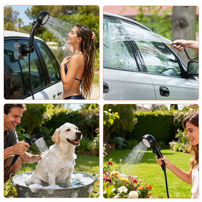 Portable Outdoor Shower Kit, 6000mAh Rechargeable Water Pump with Display for Camping & Pet Bath