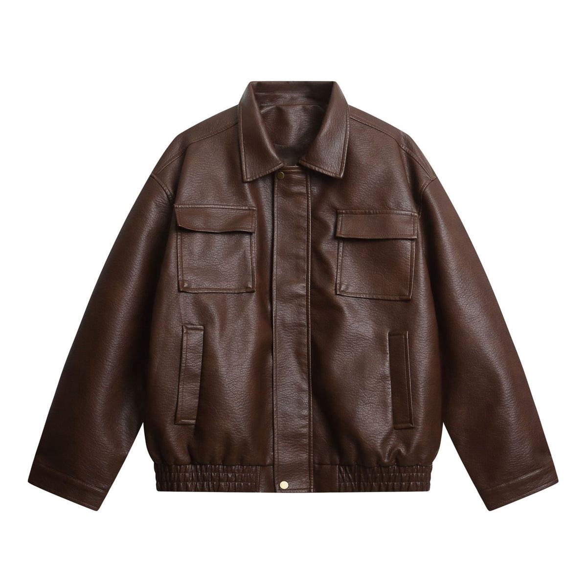 Streetwear PU Leather Jacket Men Short Style Fashion Biker Coat