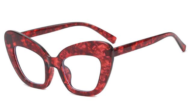 Anti-blue light large frame cat eye flat mirror