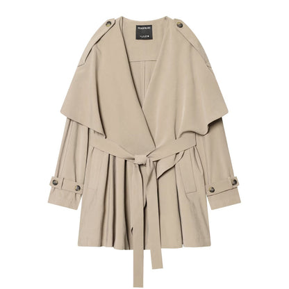 Chic Long Sleeve Trench Coat with Belt for Women