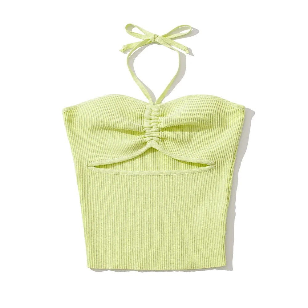 Flat neck hanging vest with camisole for women