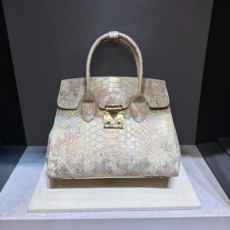 Luxury Designer Brand New High Quality Leather Snake Print Large Capacity Handbag Fashion Trend Crossbody Bag for Women Hot Sale