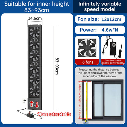 No-Drill Telescopic Window Exhaust Fan, Portable Non-Hole Window Ventilator for Home, European Standard