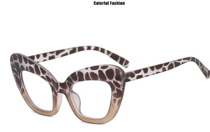 Anti-blue light large frame cat eye flat mirror