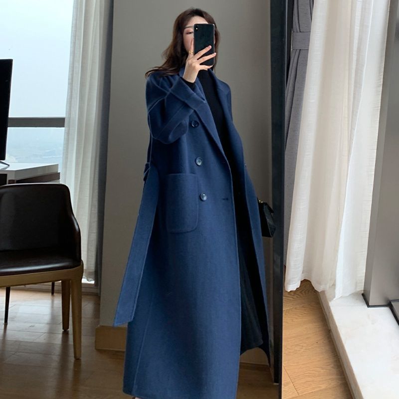 Wool Coat Women Medium Length Plus Size Slimming Loose High-End Stylish Knee-Length Oversized Women's Wool Coat