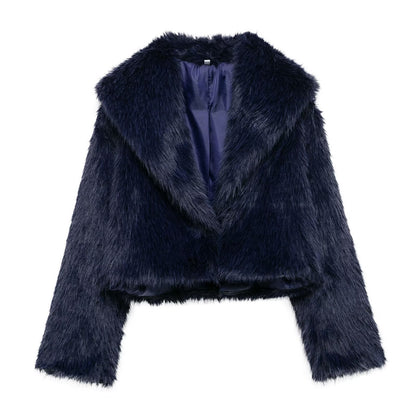 Casual short faux fur coat
