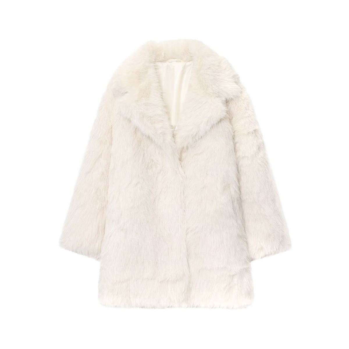 Collar faux fur effect coat jacket