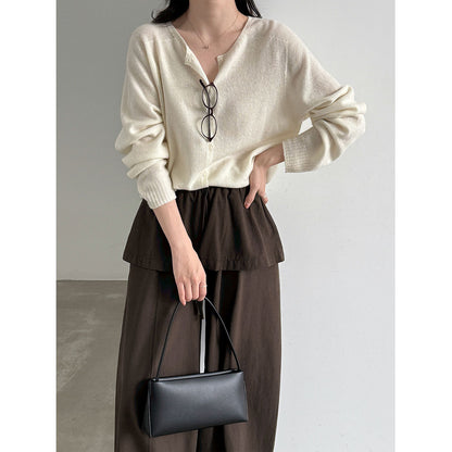Quality~Cashmere Knit Cardigan for Women  Old Money Look, Soft and Cozy Wool Sweater Coat