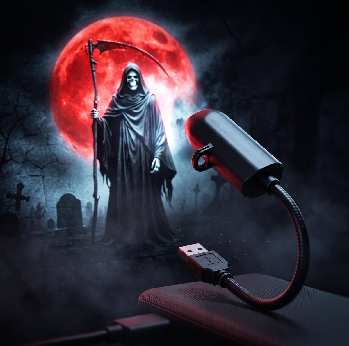 HauntGlow — Halloween Projector Light, USB, Swappable Patterns