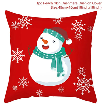 Christmas Cushion Cover Merry Christmas Decor For Home Santa Claus Christmas Ornament Xmas Gift Navidad 2024 Happy New Year 2025