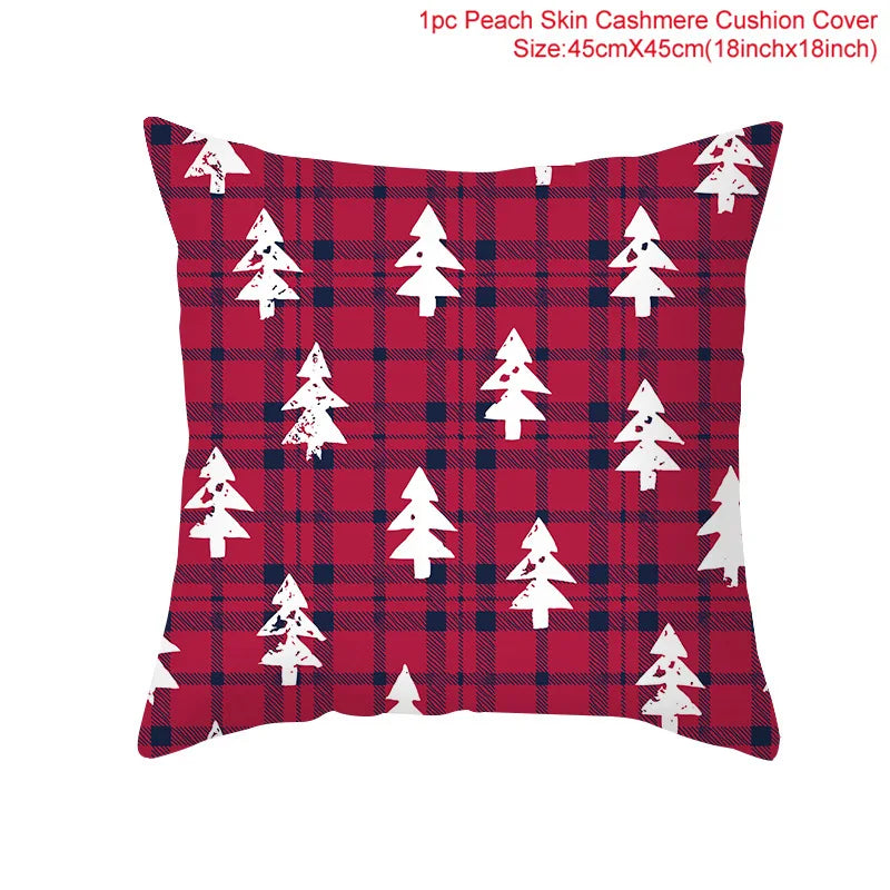 Christmas Cushion Cover Merry Christmas Decor For Home Santa Claus Christmas Ornament Xmas Gift Navidad 2024 Happy New Year 2025