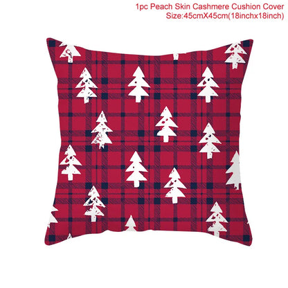 Christmas Cushion Cover Merry Christmas Decor For Home Santa Claus Christmas Ornament Xmas Gift Navidad 2024 Happy New Year 2025