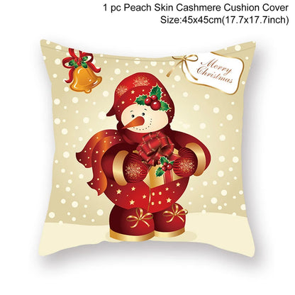 Christmas Cushion Cover Merry Christmas Decor For Home Santa Claus Christmas Ornament Xmas Gift Navidad 2024 Happy New Year 2025