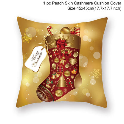 Christmas Cushion Cover Merry Christmas Decor For Home Santa Claus Christmas Ornament Xmas Gift Navidad 2024 Happy New Year 2025