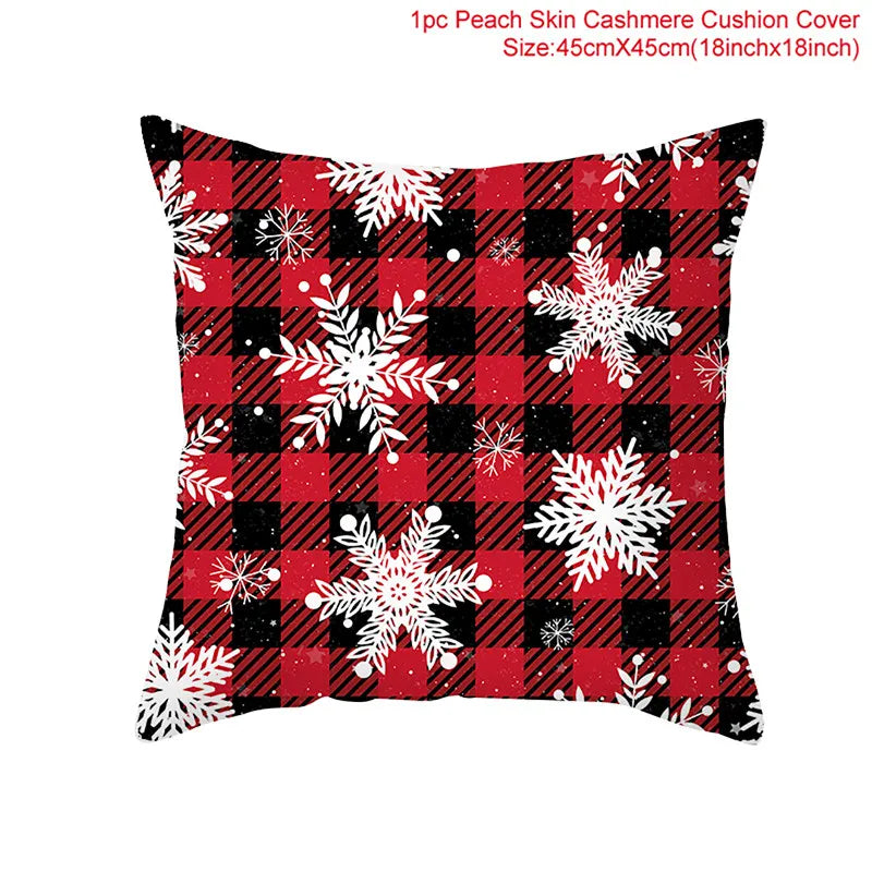 Christmas Cushion Cover Merry Christmas Decor For Home Santa Claus Christmas Ornament Xmas Gift Navidad 2024 Happy New Year 2025