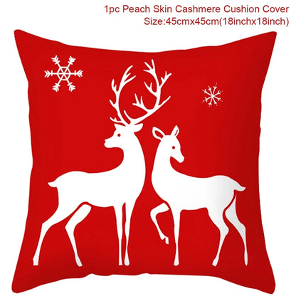 Christmas Cushion Cover Merry Christmas Decor For Home Santa Claus Christmas Ornament Xmas Gift Navidad 2024 Happy New Year 2025