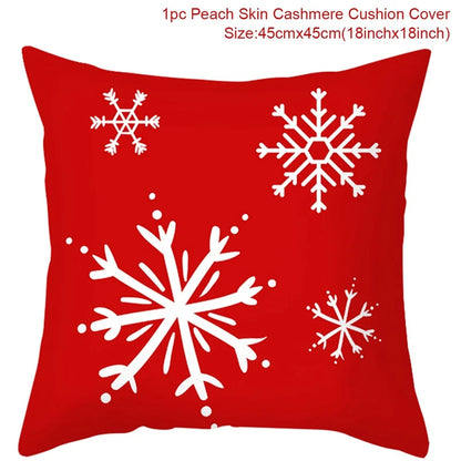 Christmas Cushion Cover Merry Christmas Decor For Home Santa Claus Christmas Ornament Xmas Gift Navidad 2024 Happy New Year 2025