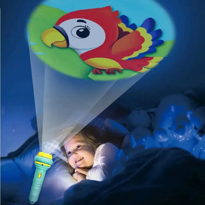 Kids Projector Flashlight 10 Cards 80 Patterns Night Light Bedtime Story Early Learning Educational Toy Gift for Toddlers