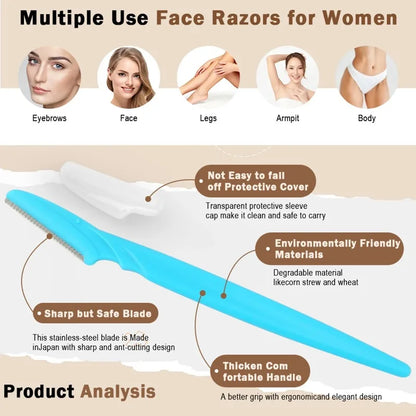 Facial Razor Dermaplaning Set | Eyebrow Shaping · Face Shaving · Multicolour | 10 · 15 · 30 Piece | Braviixx