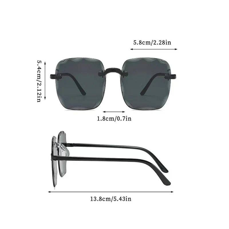 Women's Square Rimless Sunglasses (1 or 3 pieces)