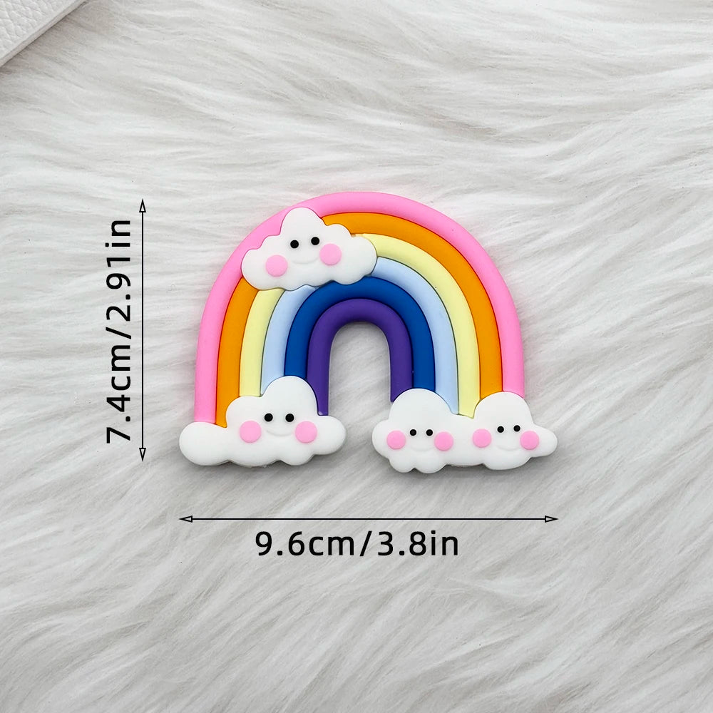 Magical Unicorn Cake Topper with Rainbow Clouds and Stars Dreamy Decor for Baby Shower and Girls Birthday Party Cake Arrangement