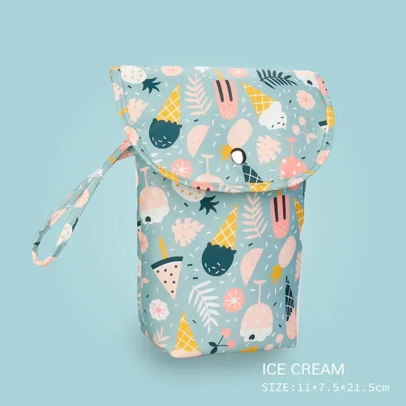 New Waterproof and Reusable Baby Diaper Bag Baby Handbag Large Capacity Mommy Diaper Storage Bag Carrying Bag for Going Out