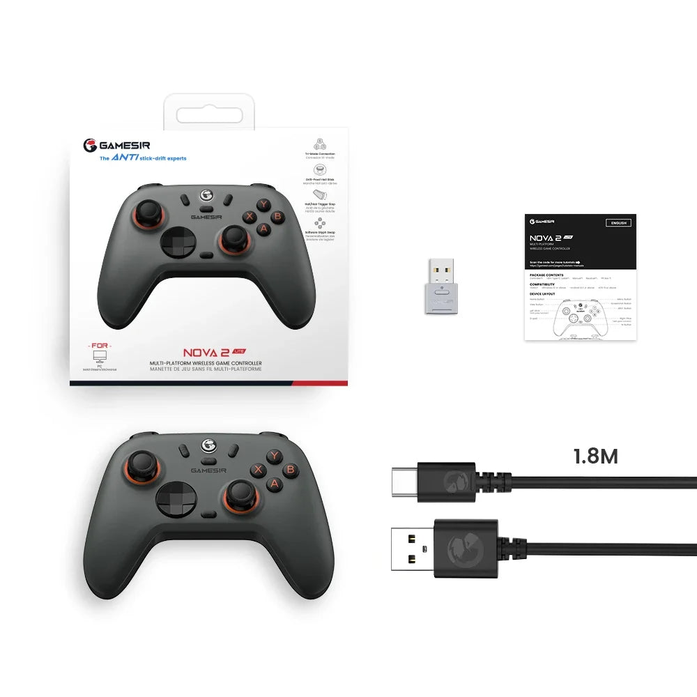 GameSir Nova 2 Lite Wireless Switch Controller Bluetooth Gamepad with Hall Effect for Nintendo Switch, iPhone, Android, PC