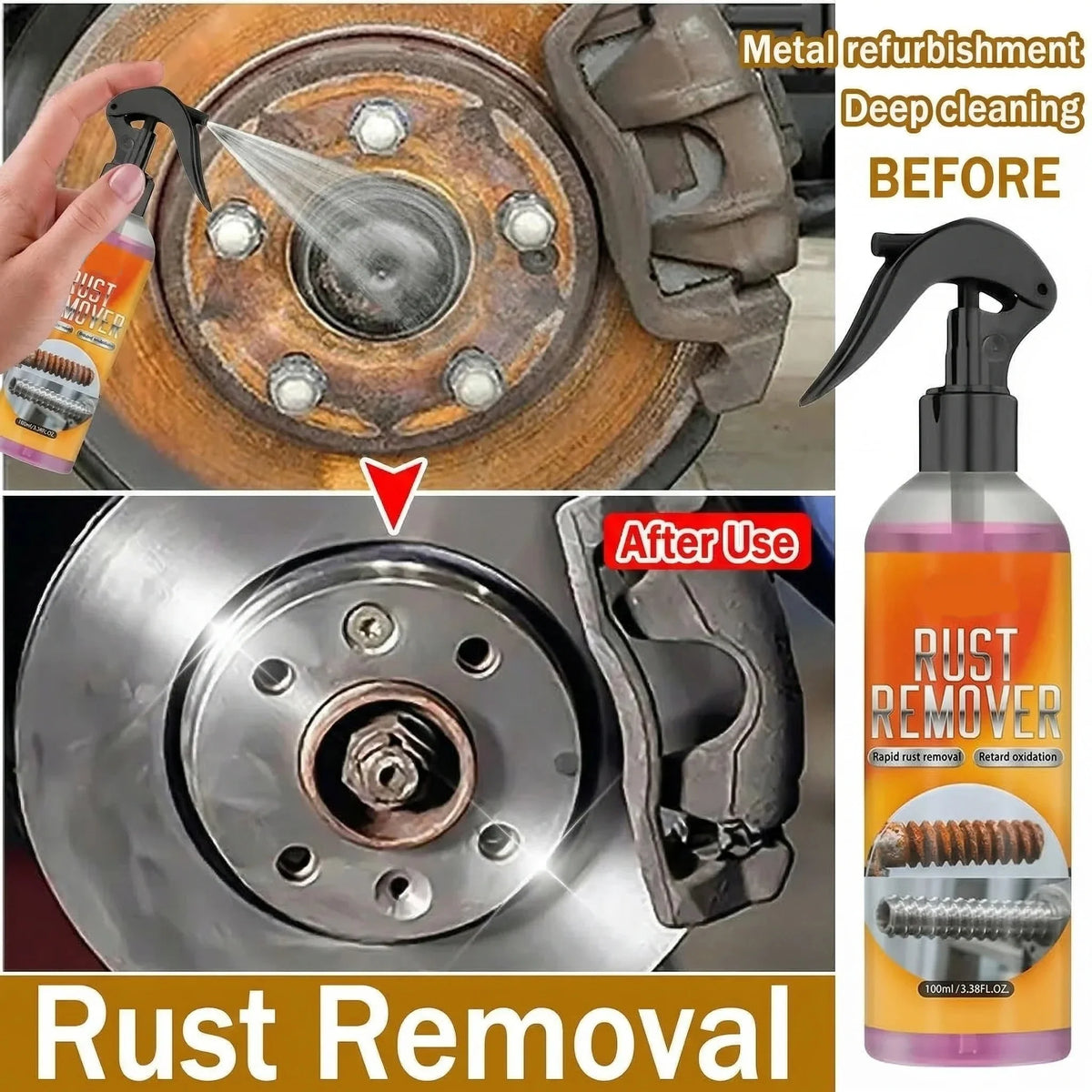 Multi-use Auto Rust Remover Used for Rust Removal Supplying Protective Coat on Car Brake Parts Metal Surface 1/3PCS