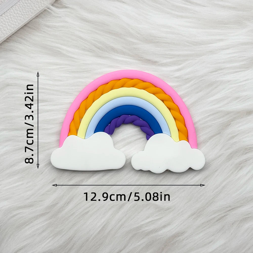 Magical Unicorn Cake Topper with Rainbow Clouds and Stars Dreamy Decor for Baby Shower and Girls Birthday Party Cake Arrangement