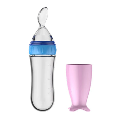 Baby Spoon Feeder Feeding Bottle with Spoon - Infant & Toddler Food Supplement Bottle