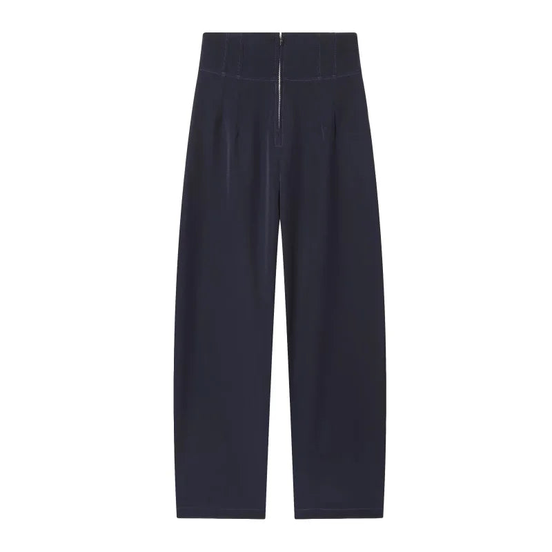 ETJ 2025 women's new fashion design three-dimensional cut high collar slim suit jacket & matching casual trousers