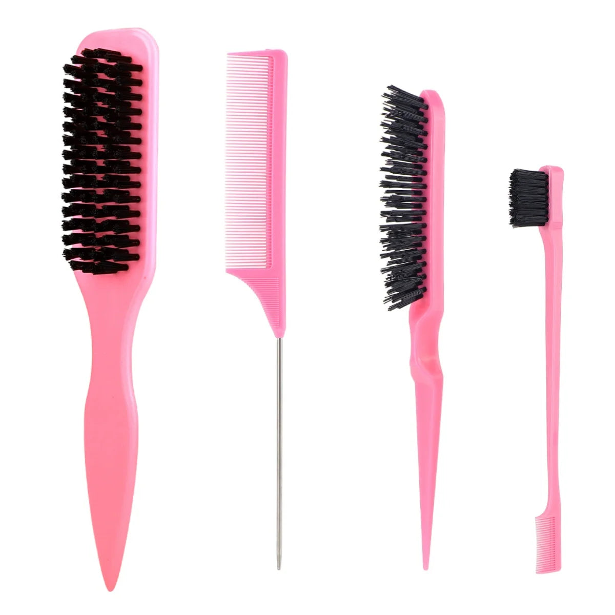 Bristle Slick Back Hair Brush for Sleek Ponytail Bun & Smoothing Baby Hairs, Flyaways, Edge Control - Backcombing & Teasing