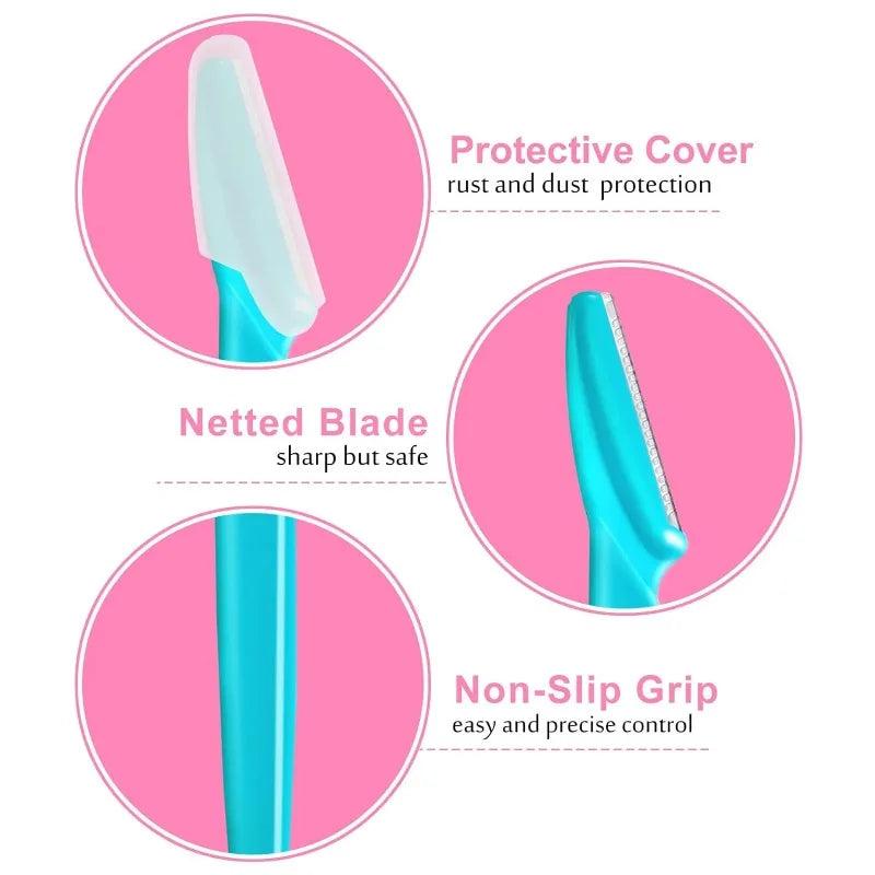 Facial Razor Dermaplaning Set | Eyebrow Shaping · Face Shaving · Multicolour | 10 · 15 · 30 Piece | Braviixx