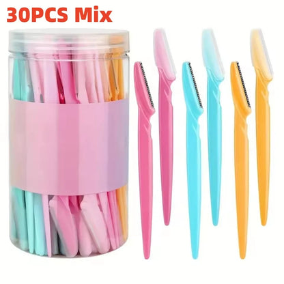 Facial Razor Dermaplaning Set | Eyebrow Shaping · Face Shaving · Multicolour | 10 · 15 · 30 Piece | Braviixx