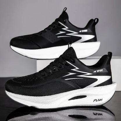 Marathon Men Sports Running Shoes Carbon Board Air Cushion Breathable Lightweight Women's Comfortable Athletic Nonskid Sneakers