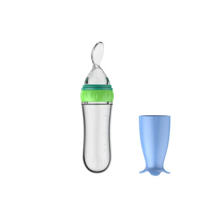 Baby Spoon Feeder Feeding Bottle with Spoon - Infant & Toddler Food Supplement Bottle