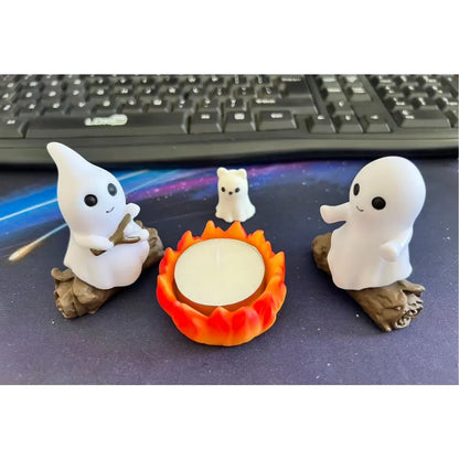 Halloween Ghost Campfire Decor – Spooky Haunted House Outdoor Prop