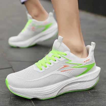 Marathon Men Sports Running Shoes Carbon Board Air Cushion Breathable Lightweight Women's Comfortable Athletic Nonskid Sneakers