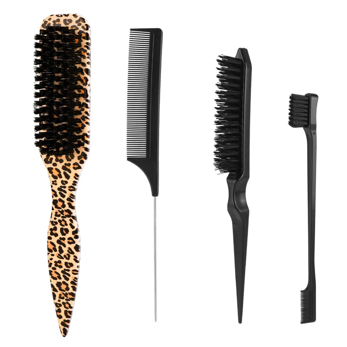Bristle Slick Back Hair Brush for Sleek Ponytail Bun & Smoothing Baby Hairs, Flyaways, Edge Control - Backcombing & Teasing