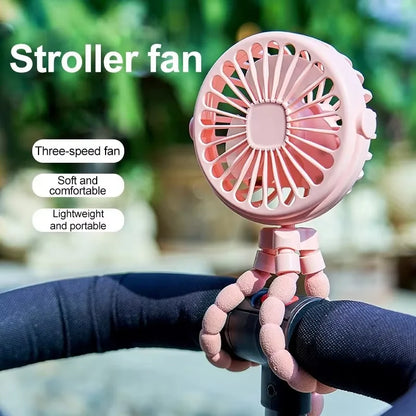 Multi Functional Student Baby Stroller Portable USB Mini  USB Rechargeable Handheld Electric Fan for Home 3 Speeds