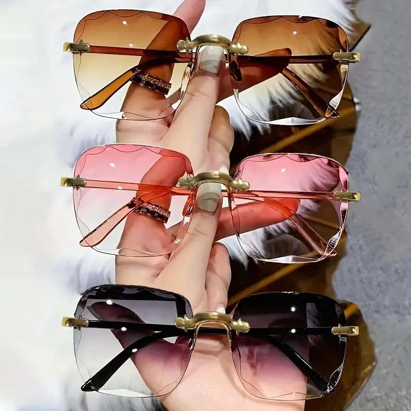 Women's Square Rimless Sunglasses (1 or 3 pieces)